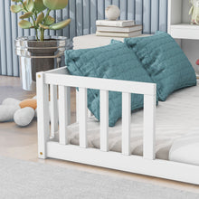 Load image into Gallery viewer, Floor Bed With Side Bookcase, Shelves, Guardrails