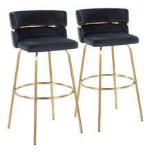 Load image into Gallery viewer, Cinch - Glam / Art Deco Fixed Height Barstool With Swivel With Round Footrest (Set of 2)