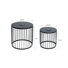 Load image into Gallery viewer, Solar Powered Nesting Side Table Set - Black