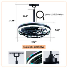Load image into Gallery viewer, Ceiling Fan Light LED Light Source And Remote Control, 3000 - 6500K Dimmable LED Fan Light, 6 Speeds, For Living Room - Matte Black