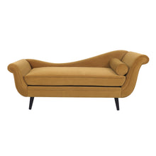 Load image into Gallery viewer, Auroral - Velvet Upholstered Chaise Lounge With Scrolled Arms And Tapered Legs
