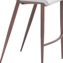 Load image into Gallery viewer, 30" Steel Low Back Bar Height Bar Chairs (Set of 2) - White And Brown