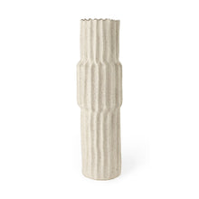 Load image into Gallery viewer, Abstract Cylinder Table Vase (397583) - Cream