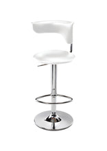 Load image into Gallery viewer, Faux Leather And Metal Low Back Adjustable Height Bar Chair (555041) - White And Silver