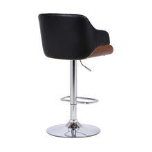 Load image into Gallery viewer, 44" Faux Leather Swivel Low Back Adjustable Height Bar Chair - Black / Silver