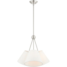 Load image into Gallery viewer, 21'' Three-Light Dimmable Chandelier With Shades - Nickel