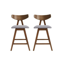 Load image into Gallery viewer, Mid Century Modern Counter Stool With V Shape Frame And Upholstered Seating