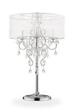 Load image into Gallery viewer, Glam Faux Crystal Accent Table Lamp With See Thru Shade - Silver
