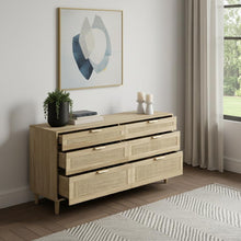 Load image into Gallery viewer, Rattan Six Drawer Double Dresser (716337) - Natural
