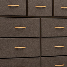 Load image into Gallery viewer, Steel And Fabric Nine Drawer Triple Dresser - Brown