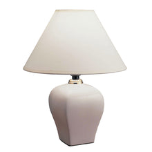 Load image into Gallery viewer, Ceramic Bedside Table Lamp With Off-White Shade - White