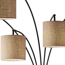 Load image into Gallery viewer, Five Light Tree Floor Lamp With Beige Solid Color Drum Shade - Black / Bronze