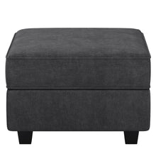 Load image into Gallery viewer, Polyester Blend Storage Ottoman - Gray / Black
