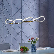 Load image into Gallery viewer, Unique Statement Four Light Metal LED Dimmable Chandelier - Gold / Silver