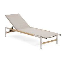 Load image into Gallery viewer, Hargrove - Outdoor Patio Aluminun Chaise Lounge, Outdoor Mesh Seat - Natural / Silver