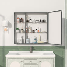 Load image into Gallery viewer, Medicine Cabinet, Wall Mounted Bathroom Mirror With Storage, Adjustable Shelves - Black Brown