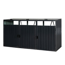 Load image into Gallery viewer, Garbage Bin Shed Stores 2 Trash Cans Metal Outdoor Bin Shed For Garbage Storage, Stainless Galvanized Steel, Bin Shed For Garden Yard Lawn