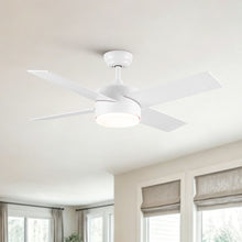 Load image into Gallery viewer, Ceiling Fan With Remote Control, Reversible DC Motor, 6 Speeds, 3 Dimmable LED, Quiet Timer For Indoor - White