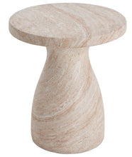 Load image into Gallery viewer, Outdoor / Indoor Travertine Side Table Lightweight