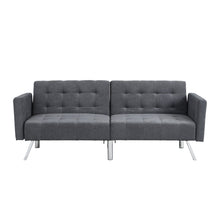Load image into Gallery viewer, Futon Sofa Bed Convertible Folding Lounge Couch, Armrests