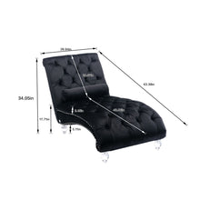 Load image into Gallery viewer, Chaise Lounge Indoor, Button Tufted Upholstered Chaise Lounge Chair With Pillow