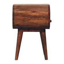 Load image into Gallery viewer, 21" Solid Wood Oval One Drawer Nightstand - Brown