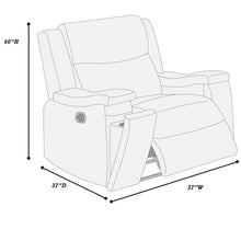 Load image into Gallery viewer, Manual Recliner With Hidden Cup Holder, Padded Seat And Backrest - Auburn