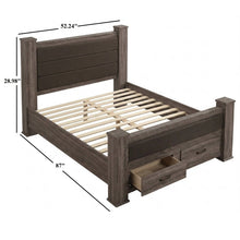 Load image into Gallery viewer, Upholstered Bed With Footboard Drawers