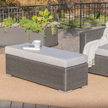 Load image into Gallery viewer, Enthrallia - Outdoor Wicker Bench With Foam Filled Cushion