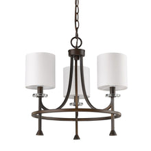 Load image into Gallery viewer, Candle Style Three Light Metal Dimmable Chandelier With Shades - Bronze / White
