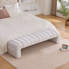 Load image into Gallery viewer, Modern Upholstered Armless Bed Bench With Channel Tufted Design
