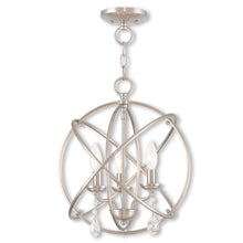 Load image into Gallery viewer, 17" Three-Light Dimmable Chandelier With Shades - Nickel