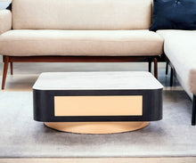 Load image into Gallery viewer, Modern Coffee Table With One Drawer - White Black And Rose Gold