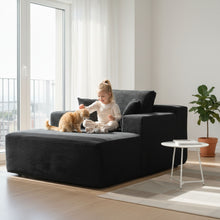 Load image into Gallery viewer, Convertible Chaise Lounge Chair With Wide Armrest & Throw Pillows