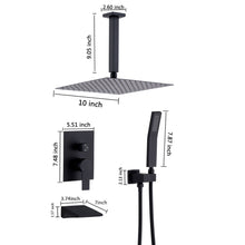 Load image into Gallery viewer, Wall Mount Shower System With High Pressure 10" Shower Head And Handheld