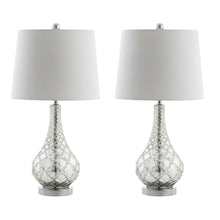 Load image into Gallery viewer, 26'' Novelty Table Lamps With Drum Shades (Set of 2) - Silver