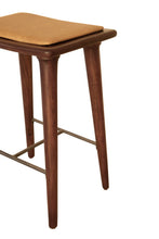 Load image into Gallery viewer, Solid Wood Backless Counter Height Bar Chair - Cream And Brown