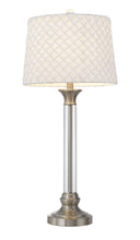 Load image into Gallery viewer, Metal Table Lamp With White Empire Shade - Nickel