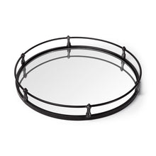 Load image into Gallery viewer, 24" Round Metal Indoor Outdoor Tray With Handles - Silver