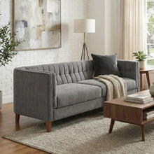Load image into Gallery viewer, Modern 3 Seater Sofa, Upholstered Couch With Curved Armrests