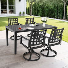 Load image into Gallery viewer, Modern Classic Outdoor Patio Dining Set, Rectangular Table & Dining Chairs, Rust Free, Weather Resistant