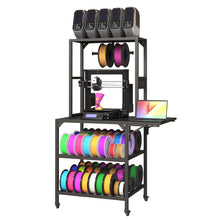 Load image into Gallery viewer, Heavy Duty 3D Printer Stand With Filament Storage Rack - Black