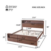 Load image into Gallery viewer, Bed Frame With Dual Open Storage Headboard And Footboard