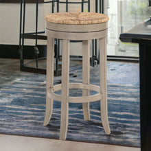 Load image into Gallery viewer, Solid Wood Swivel Backless Bar Height Chair With Footrest 30" - Beige