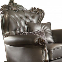 Load image into Gallery viewer, Faux Leather Tufted Wingback Chair - Silver And Platinum