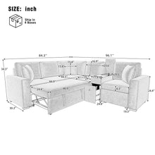 Load image into Gallery viewer, Modular L-Shaped Sectional Sofa Bed With Pull-Out Sleeper, Cup Holders, And Storage