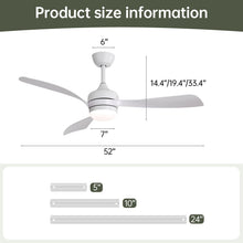 Load image into Gallery viewer, Ceiling Fan With 3 Blades, Remote Control, Reversible DC Motor, Noiseless Operation, 3 Downrods
