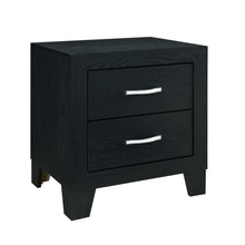 Load image into Gallery viewer, 22" Solid And Manufactured Wood Two Drawer Nightstand - Black
