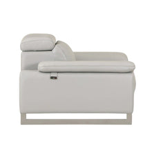 Load image into Gallery viewer, Genuine Leather Love Seat - Light Gray / Silver