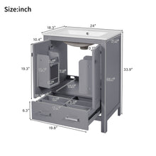 Load image into Gallery viewer, Bathroom Vanity With Integrated Undermount Ceramic Sink, 2 Doors And 1 Drawer, Soft Close Hinges